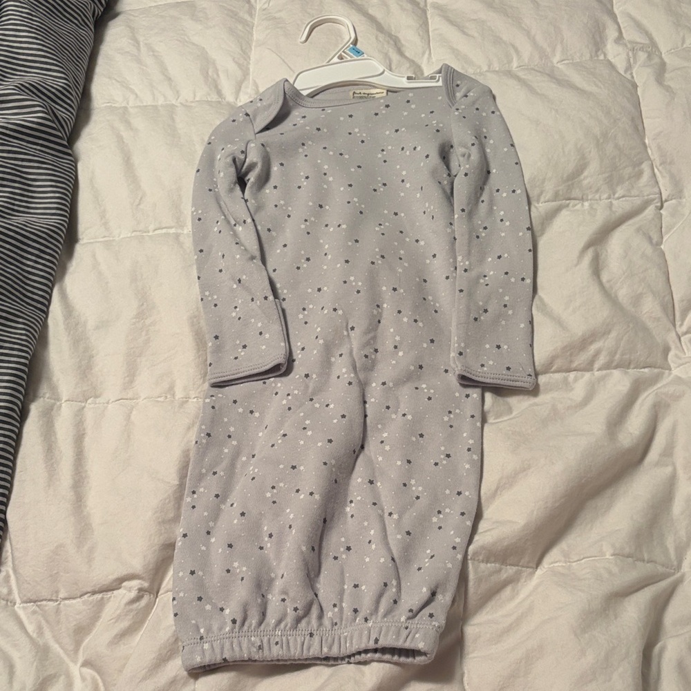 First impression Gray Star Print Baby Sleep Gown